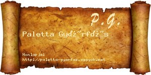 Paletta Gyárfás névjegykártya